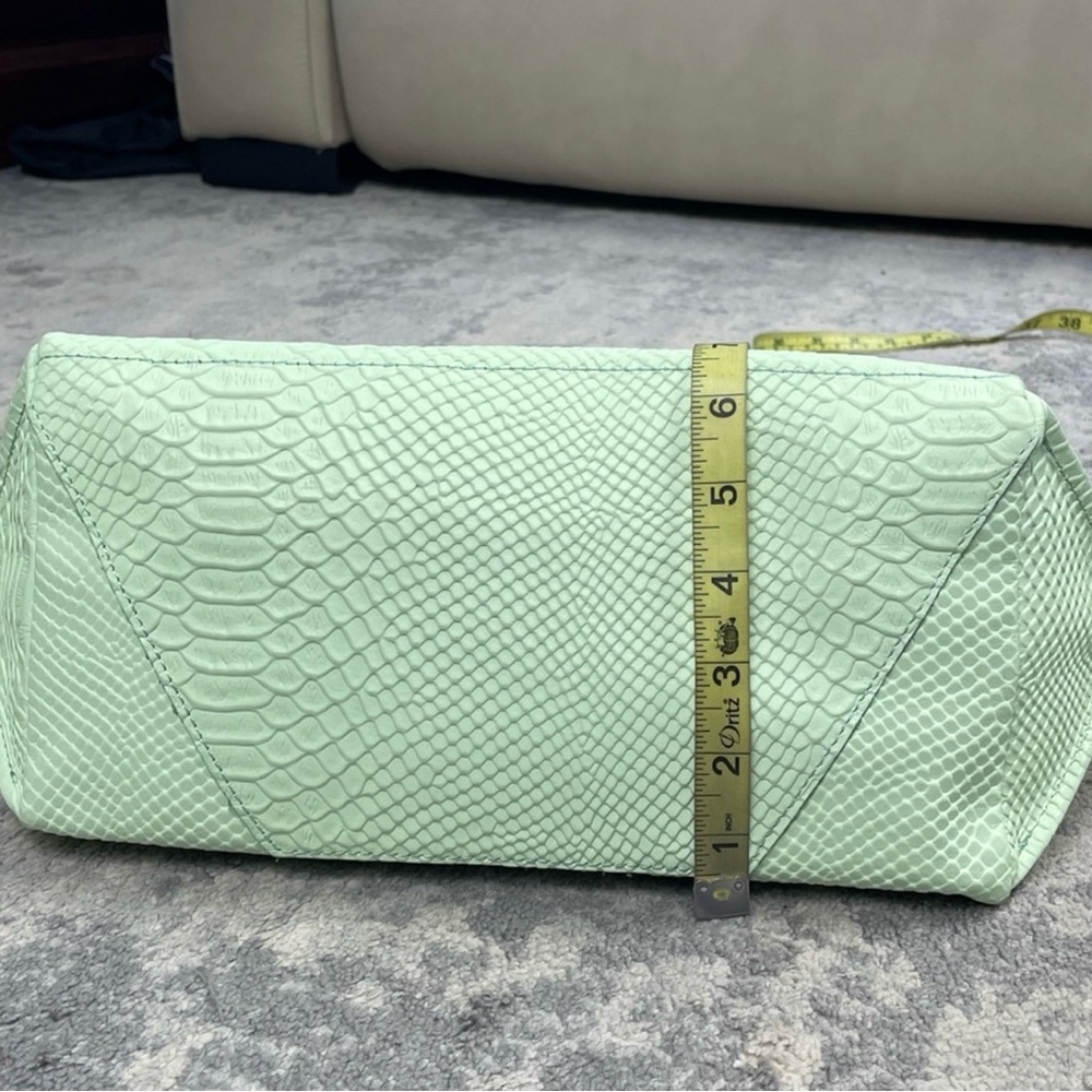Ampersand As Apostrophe Mint Green Python Embossed Leather Half Tote Spring NWT - Picture 12 of 12